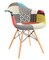 LeisureMod Willow Multi-Colored Patchwork Fabric Eiffel Accent Chair - Multi-Color